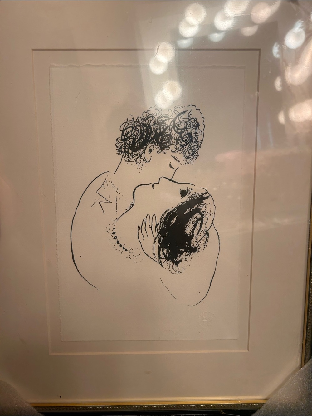 Minimalist Black & White Couple Line Art Print